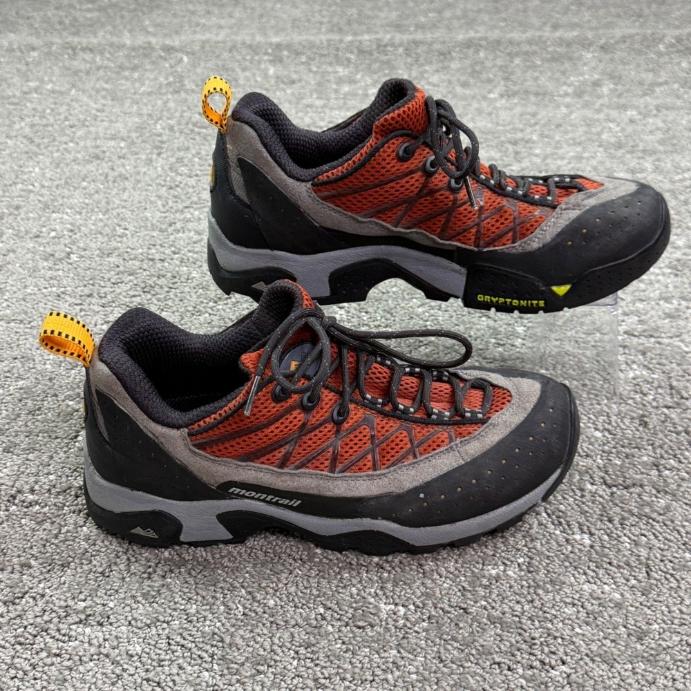 Montrail Gryptonite Hiking Shoes Women Size 9 Orange Grey Trail Outdoor Sneakers